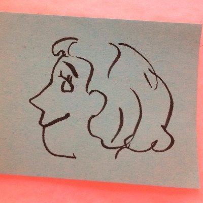 Line drawing of annabel's head in profile